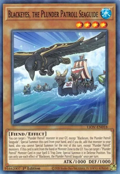 Blackeyes, the Plunder Patroll Seaguide LIOV-EN018 Yu-Gi-Oh card from Lightning Overdrive