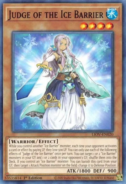Judge of the Ice Barrier LIOV-EN020 Yu-Gi-Oh card from Lightning Overdrive