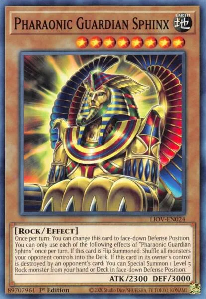 Pharaonic Guardian Sphinx LIOV-EN024 Yu-Gi-Oh card from Lightning Overdrive