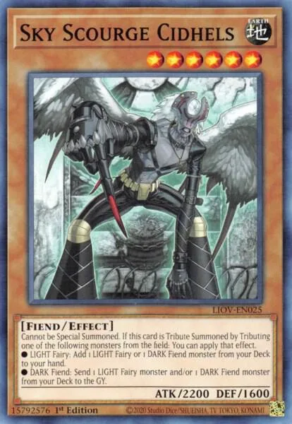 Sky Scourge Cidhels LIOV-EN025 Yu-Gi-Oh card from Lightning Overdrive