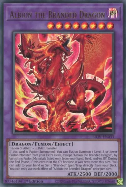 Albion the Branded Dragon LIOV-EN033 Yu-Gi-Oh card from Lightning Overdrive