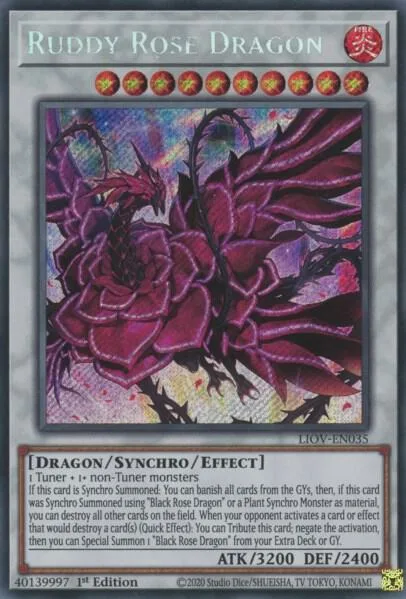 Ruddy Rose Dragon LIOV-EN035 Yu-Gi-Oh card from Lightning Overdrive