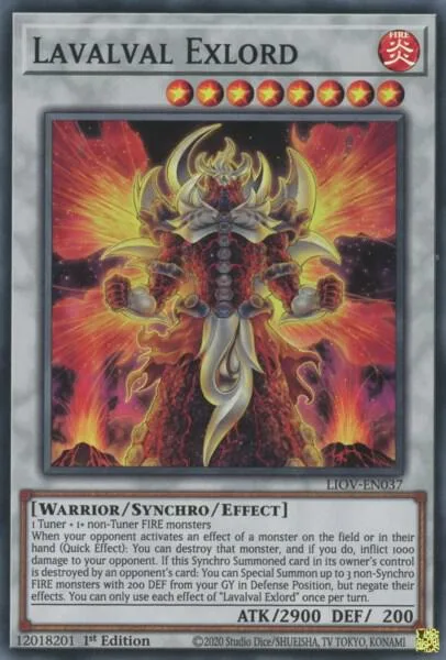Lavalval Exlord LIOV-EN037 Yu-Gi-Oh card from Lightning Overdrive