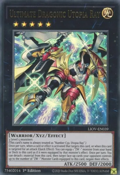 Ultimate Dragonic Utopia Ray LIOV-EN039 Yu-Gi-Oh card from Lightning Overdrive