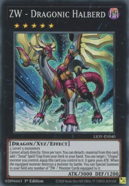 ZW - Dragonic Halberd LIOV-EN040 Yu-Gi-Oh card from Lightning Overdrive