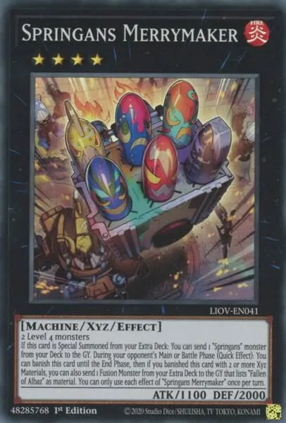 Springans Merrymaker LIOV-EN041 Yu-Gi-Oh card from Lightning Overdrive