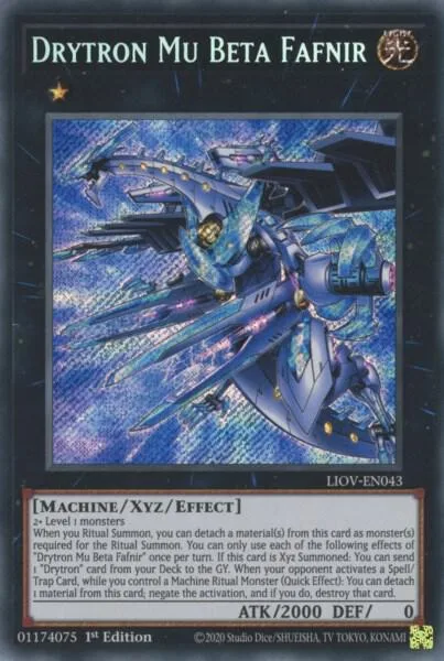 Drytron Mu Beta Fafnir LIOV-EN043 Yu-Gi-Oh card from Lightning Overdrive
