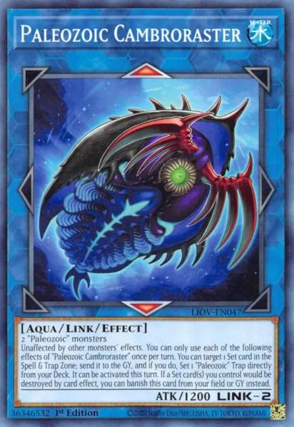 Paleozoic Cambroraster LIOV-EN047 Yu-Gi-Oh card from Lightning Overdrive