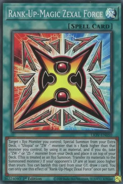 Rank-Up-Magic Zexal Force LIOV-EN050 Yu-Gi-Oh card from Lightning Overdrive