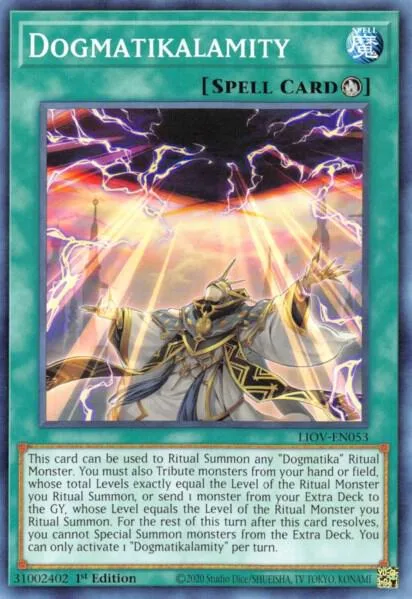 Dogmatikalamity LIOV-EN053 Yu-Gi-Oh card from Lightning Overdrive