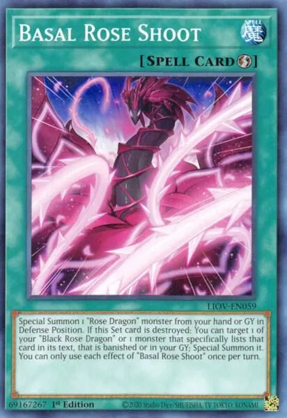 Basal Rose Shoot LIOV-EN059 Yu-Gi-Oh card from Lightning Overdrive