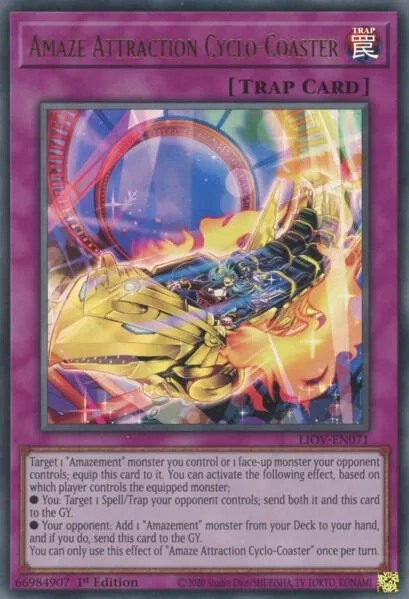 Amaze Attraction Cyclo-Coaster LIOV-EN071 Yu-Gi-Oh card from Lightning Overdrive