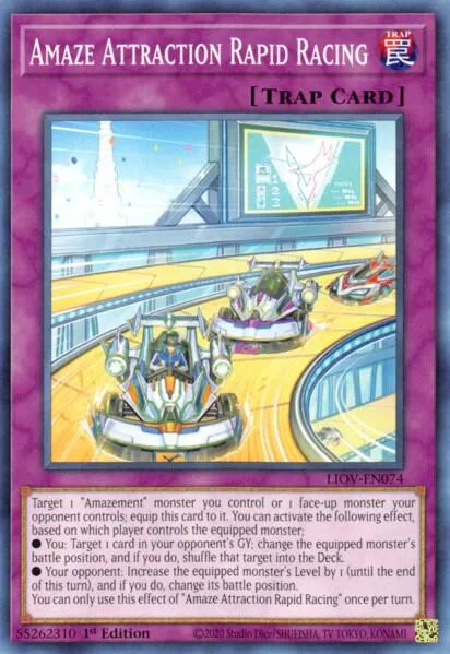 Amaze Attraction Rapid Racing LIOV-EN074 Yu-Gi-Oh card from Lightning Overdrive