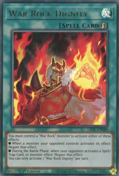 War Rock Dignity LIOV-EN089 Yu-Gi-Oh card from Lightning Overdrive