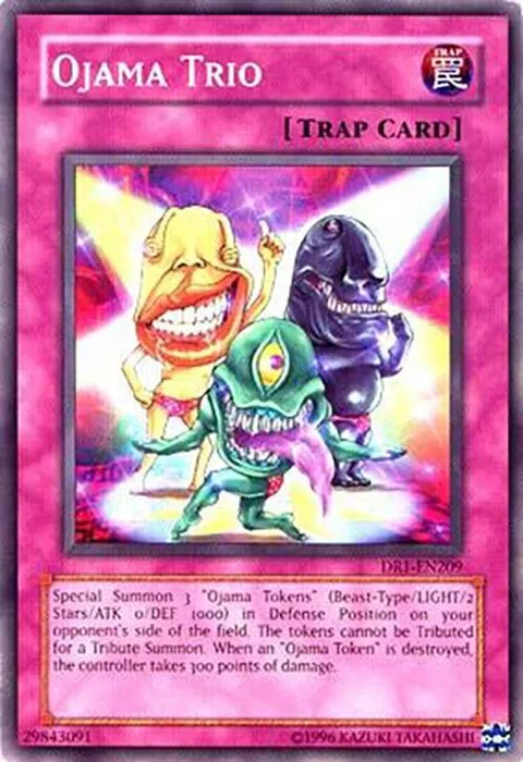 Ojama Trio DR1-EN209 Yu-Gi-Oh card from Dark Revelation Volume 1
