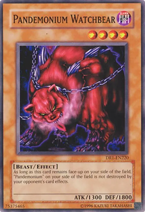 Pandemonium Watchbear DR1-EN220 Yu-Gi-Oh card from Dark Revelation Volume 1