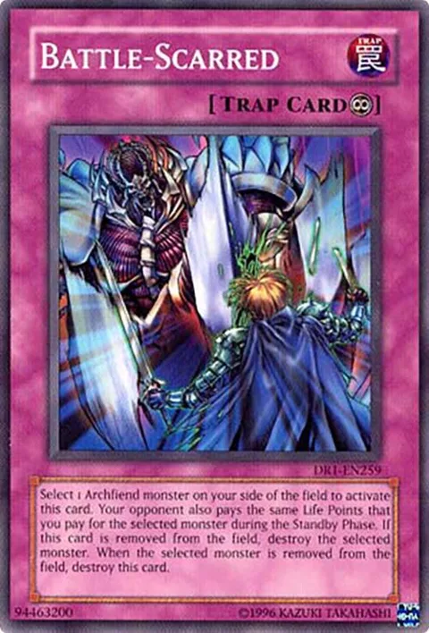 Battle-Scarred DR1-EN259 Yu-Gi-Oh card from Dark Revelation Volume 1