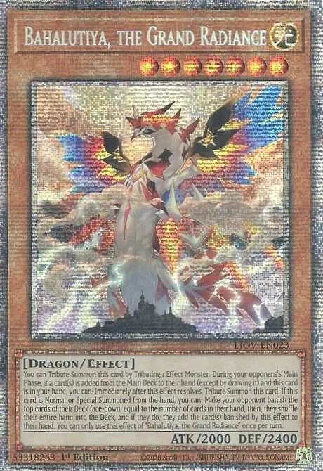 Bahalutiya, the Grand Radiance Starlight Rare LIOV-EN023 Yu-Gi-Oh card from Lightning Overdrive