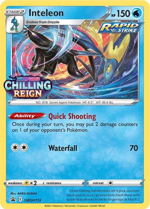 Inteleon - SWSH113 Prerelease #SWSH113 Holofoil Pokémon card from Sword & Shield Promo Cards