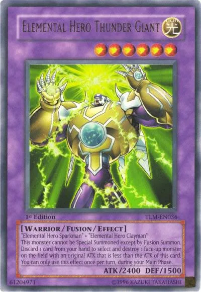 Elemental HERO Thunder Giant TLM-EN036 Unlimited Yu-Gi-Oh card from The Lost Millennium