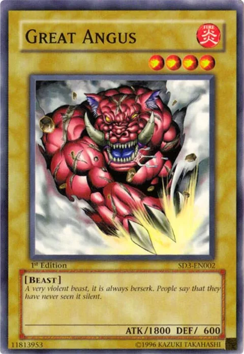 Great Angus SD3-EN002 Yu-Gi-Oh card from Structure Deck: Blaze of Destruction