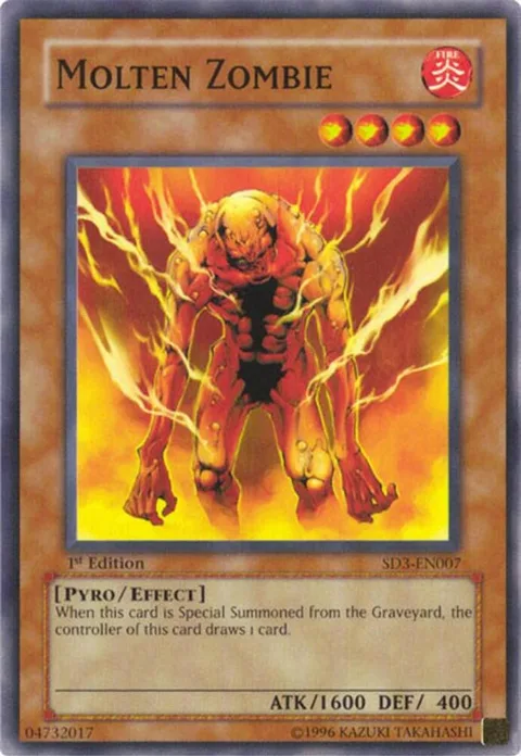 Molten Zombie SD3-EN007 Yu-Gi-Oh card from Structure Deck: Blaze of Destruction