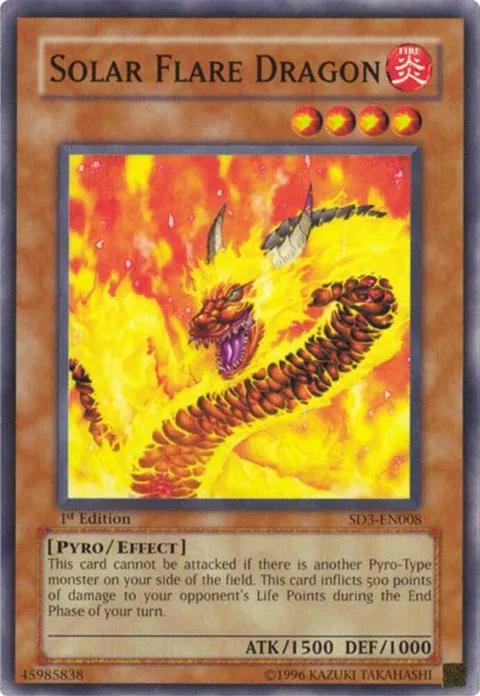 Solar Flare Dragon SD3-EN008 Yu-Gi-Oh card from Structure Deck: Blaze of Destruction