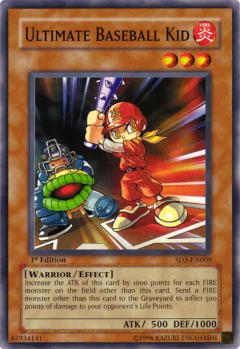 Ultimate Baseball Kid SD3-EN009 Yu-Gi-Oh card from Structure Deck: Blaze of Destruction