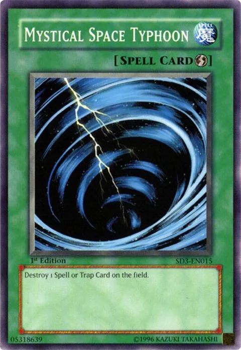 Mystical Space Typhoon SD3-EN015 Yu-Gi-Oh card from Structure Deck: Blaze of Destruction