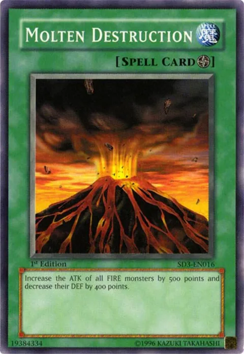 Molten Destruction SD3-EN016 Yu-Gi-Oh card from Structure Deck: Blaze of Destruction