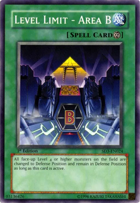 Level Limit - Area B SD3-EN024 Yu-Gi-Oh card from Structure Deck: Blaze of Destruction