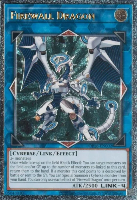 Firewall Dragon Ultimate Rare OP16-EN002 Yu-Gi-Oh card from OTS Tournament Pack 16