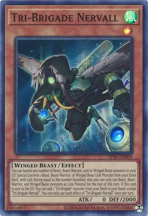 Tri-Brigade Nervall OP16-EN009 Yu-Gi-Oh card from OTS Tournament Pack 16