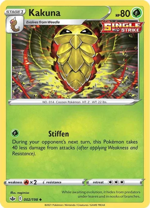 Kakuna #002/198 Reverse Holofoil Pokémon card from Chilling Reign