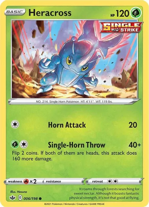 Heracross #006/198 Pokémon card from Chilling Reign