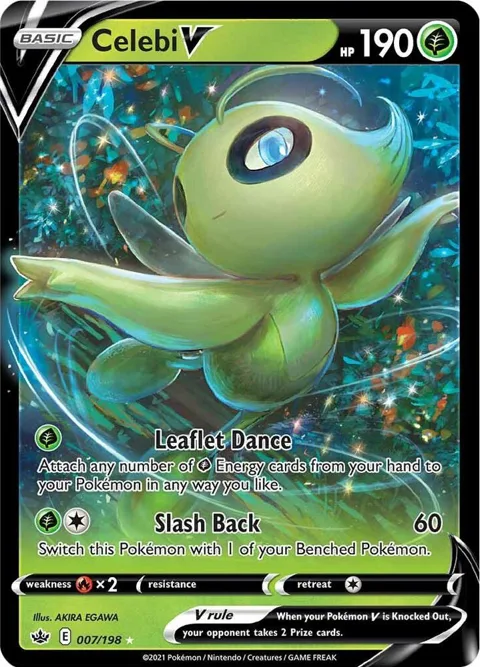 Celebi V #007/198 Holofoil Pokémon card from Chilling Reign