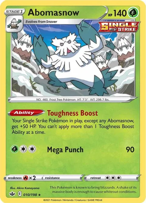 Abomasnow #010/198 Pokémon card from Chilling Reign
