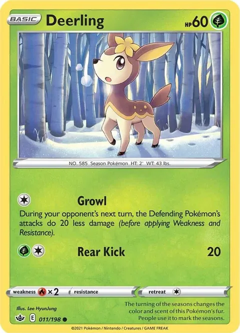 Deerling #011/198 Reverse Holofoil Pokémon card from Chilling Reign