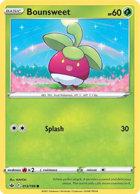 Bounsweet #013/198 Reverse Holofoil Pokémon card from Chilling Reign