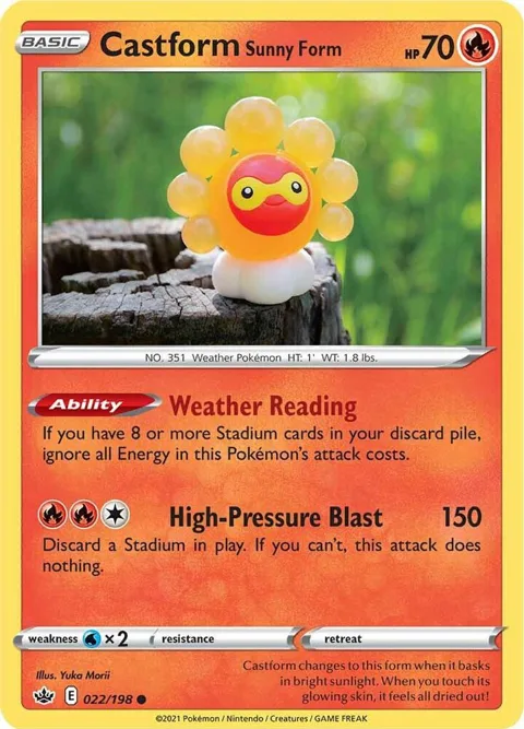 Castform Sunny Form #022/198 Pokémon card from Chilling Reign