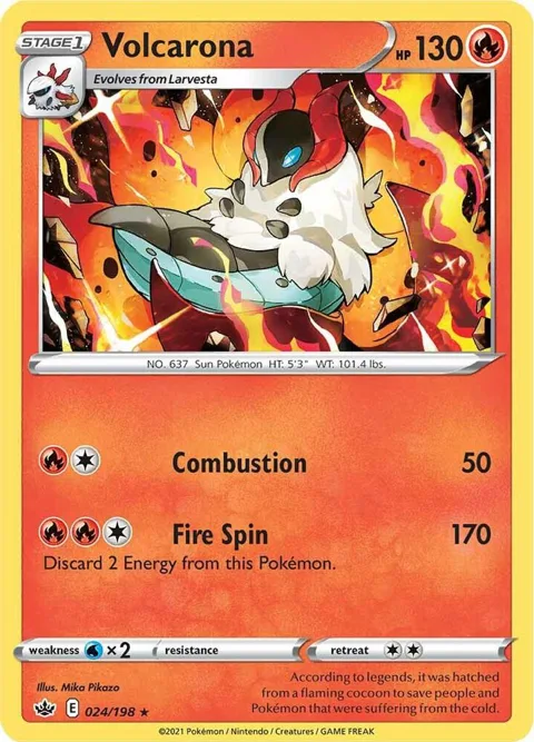 Volcarona #024/198 Pokémon card from Chilling Reign
