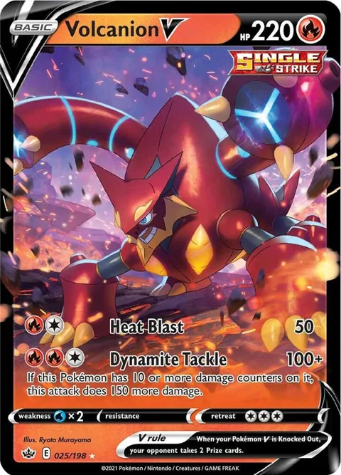 Volcanion V #025/198 Holofoil Pokémon card from Chilling Reign