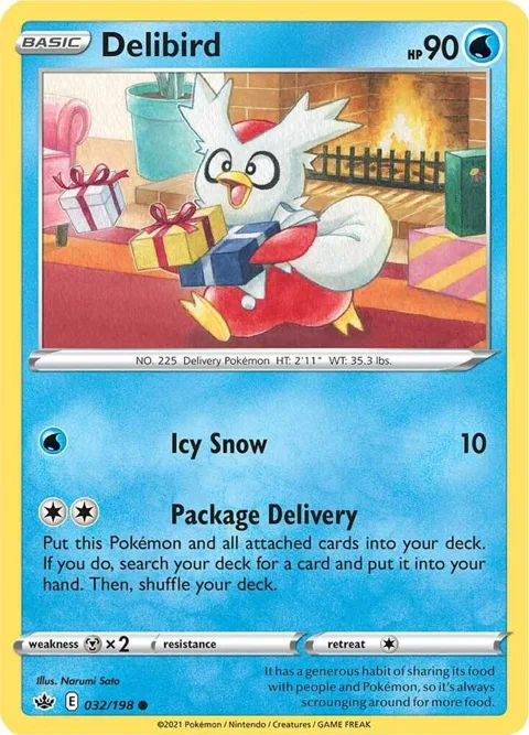 Delibird #032/198 Pokémon card from Chilling Reign