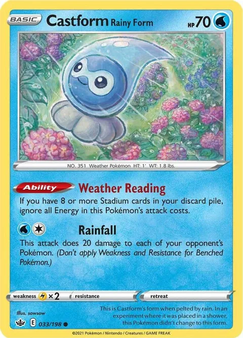 Castform Rainy Form #033/198 Pokémon card from Chilling Reign