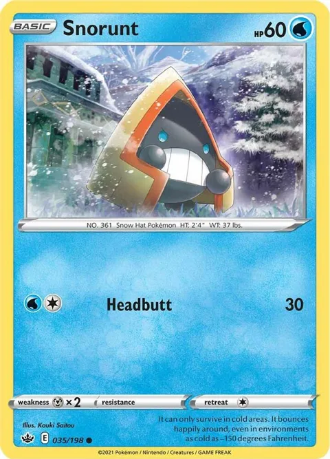 Snorunt #035/198 Reverse Holofoil Pokémon card from Chilling Reign