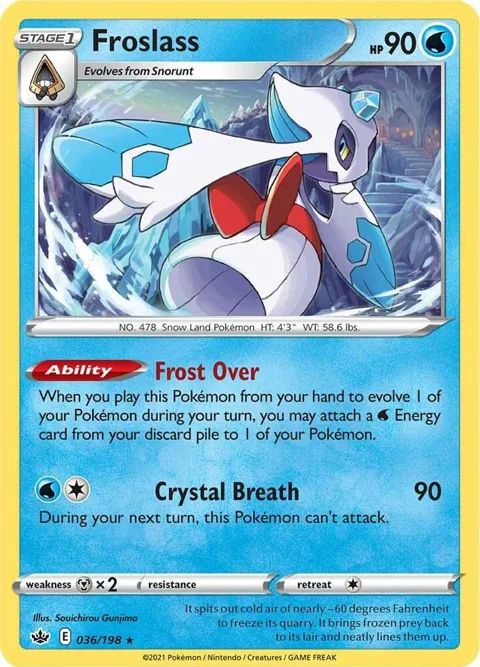 Froslass #036/198 Reverse Holofoil Pokémon card from Chilling Reign