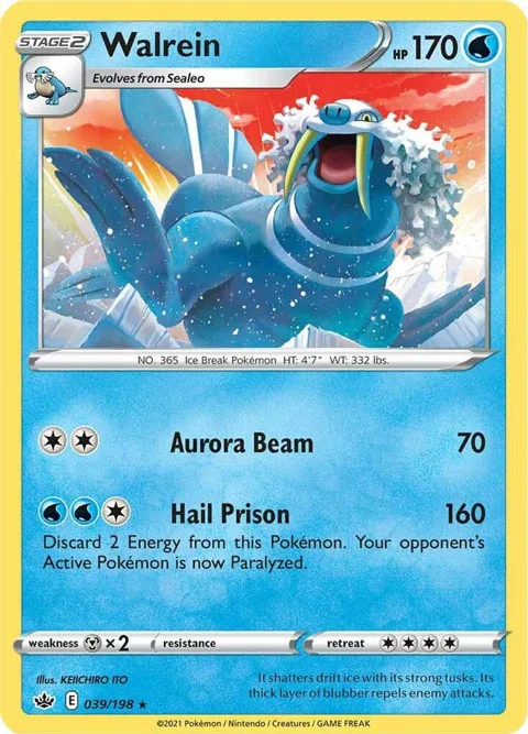 Walrein #039/198 Pokémon card from Chilling Reign