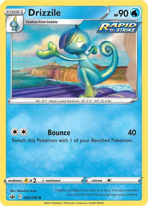 Drizzile #042/198 Reverse Holofoil Pokémon card from Chilling Reign
