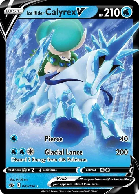 Ice Rider Calyrex V #045/198 Holofoil Pokémon card from Chilling Reign