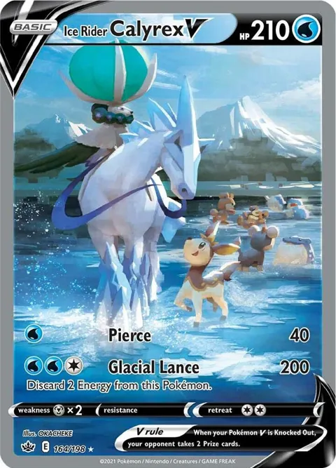 Ice Rider Calyrex V Alt Art #164/198 Holofoil Pokémon card from Chilling Reign